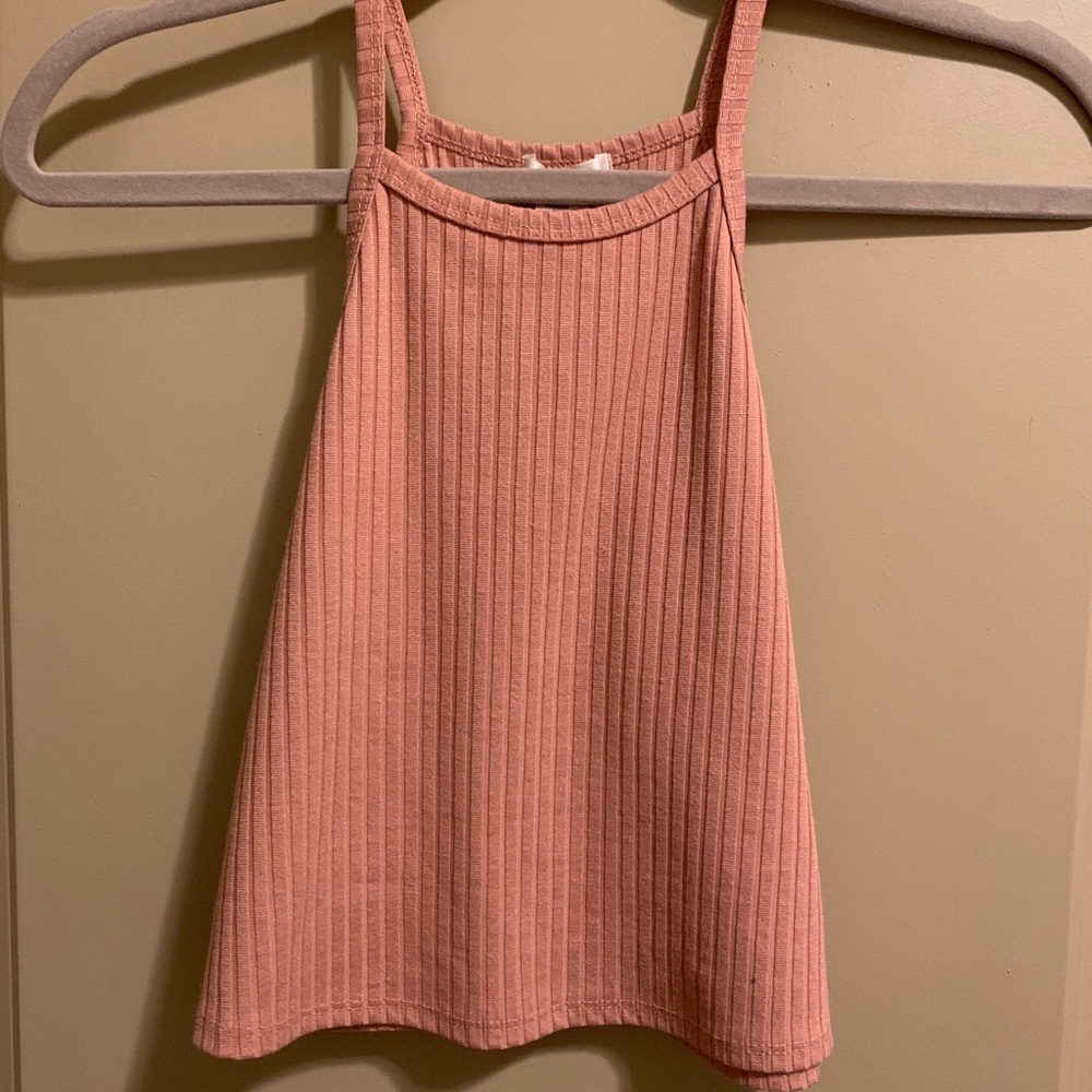 Mauve high neck tank top crop top